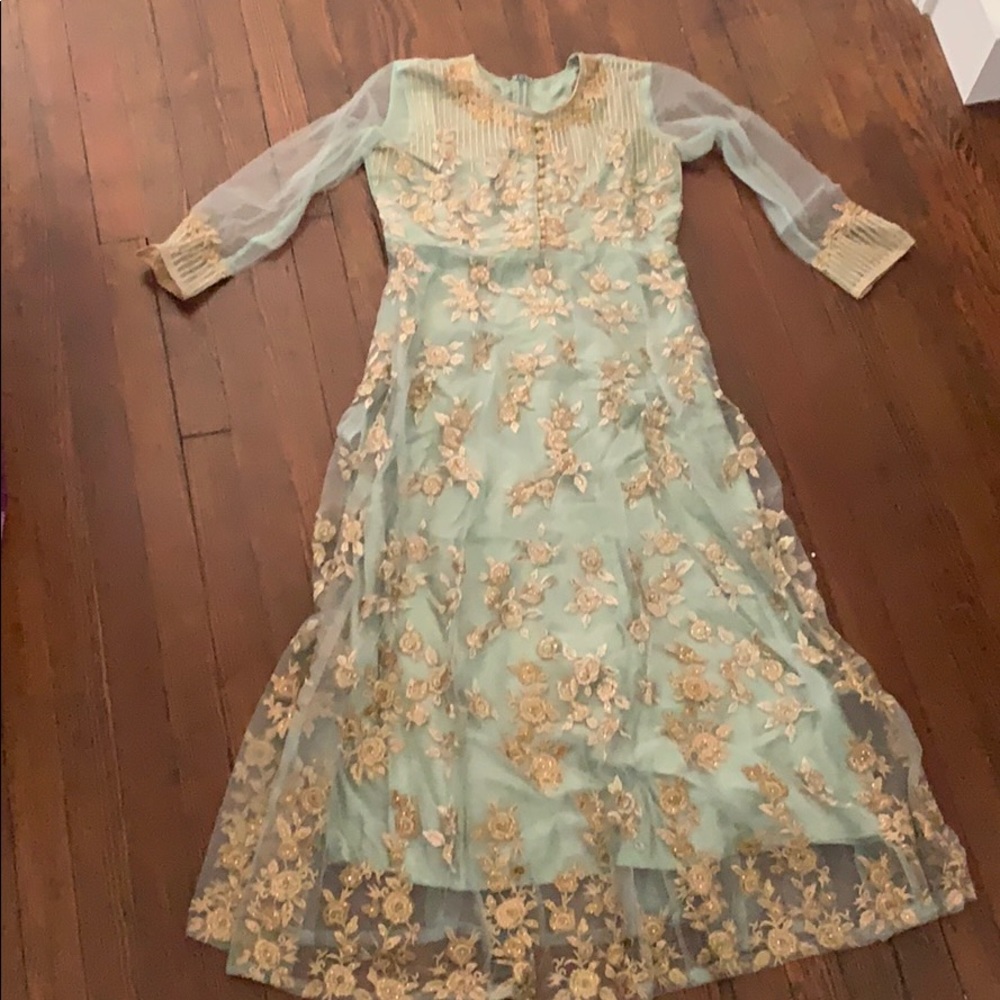 Gorgeous Seafoam Abaya Suit